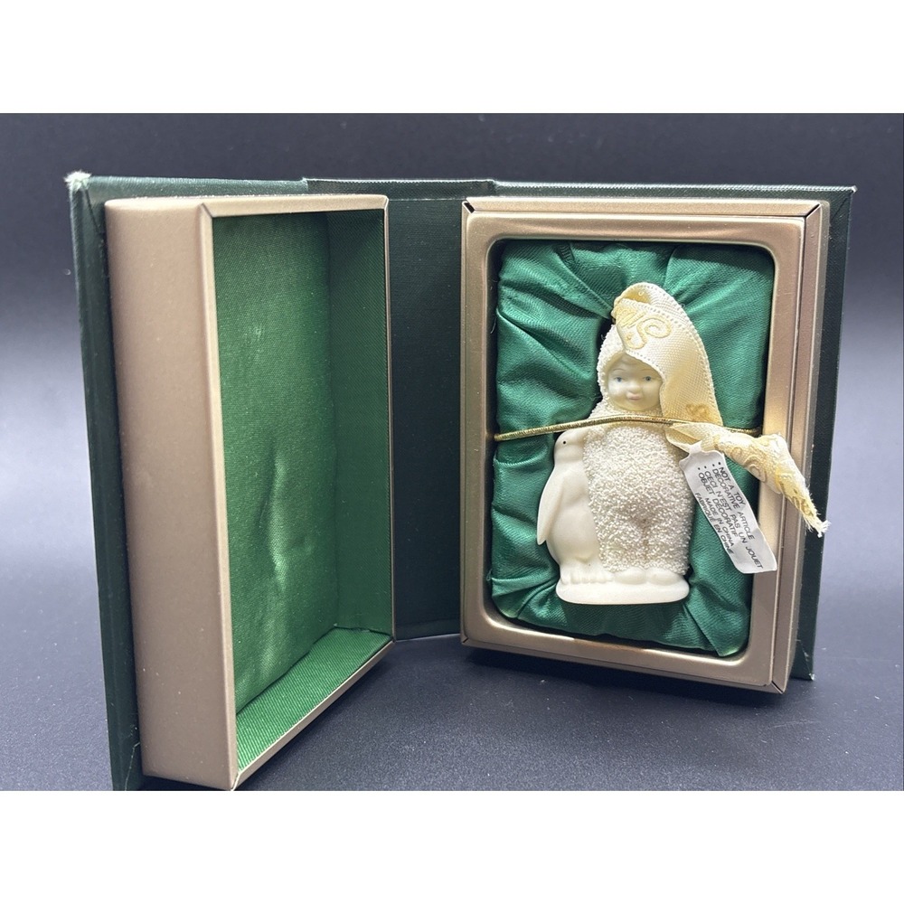 Vintage Dept 56 Snowbabies Mini Ornament Best Friends 1999 With Penguin